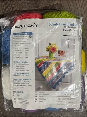 Mary Maxim Colorful Fun Blanket - Multi-Color